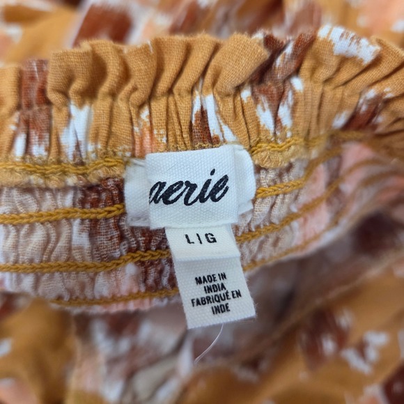 Aerie Midi Halter Dress Sleeveless Casual Sundress Braided Straps Patterned L - Picture 8 of 9